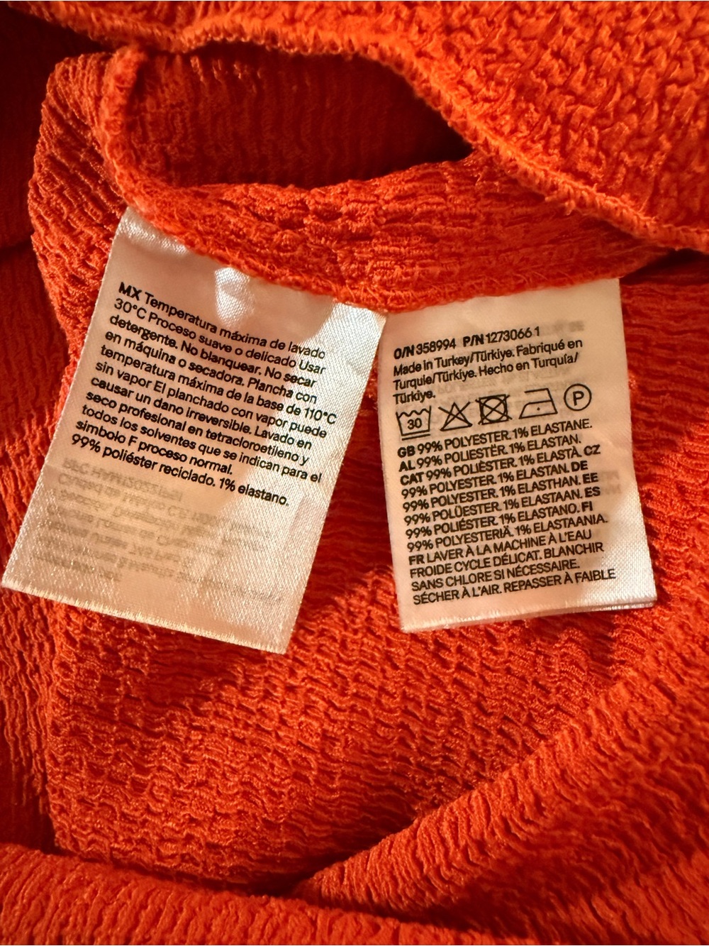 H&M Orange Sleeveless Textured Tie-Detail Tank - Picture 4 of 4